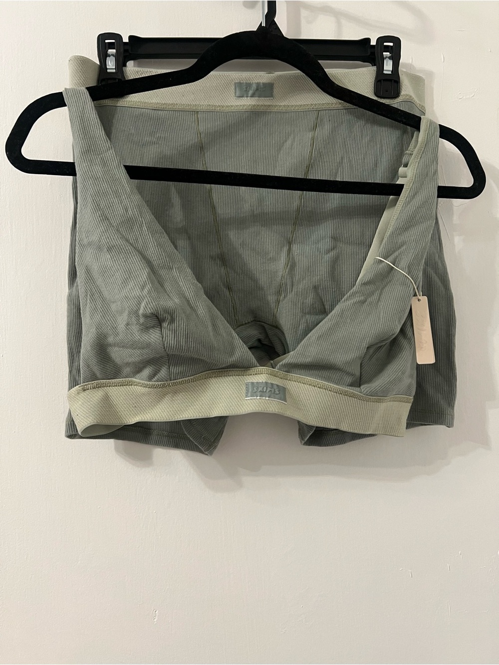 SKIMS Sage Green Ribbed Wireless Bralette